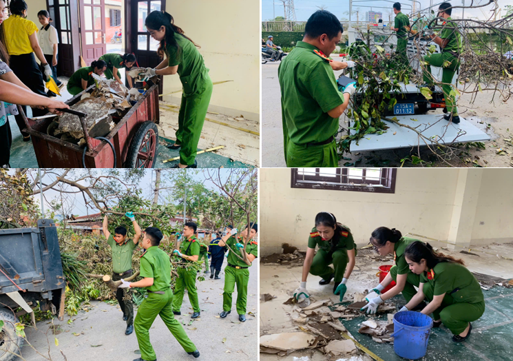 Đoàn thanh niên, Hội phụ nữ Công an quận Hải An: Hỗ trợ Làng trẻ em SOS Hải Phòng khắc phục hậu quả sau bão